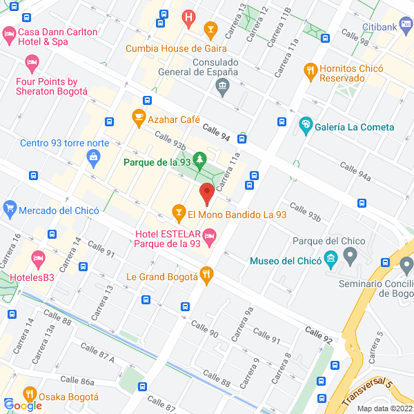 Map of Nextant Colombia