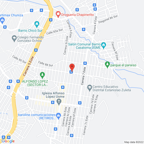 Map of Mensajeria Bogota