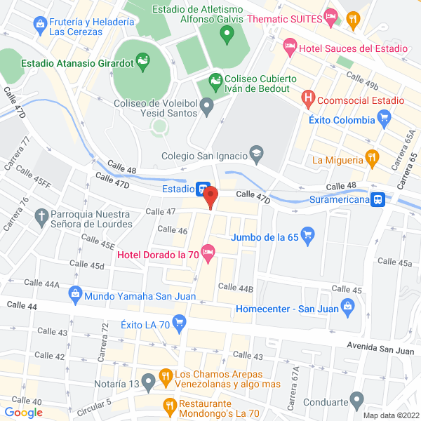 Map of Apartahotelmontes La 70