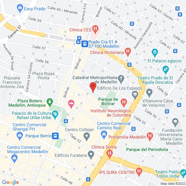 Map of Fantasías Show Medellín