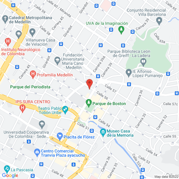 Map of Giraldo Pulgarín Adriana María