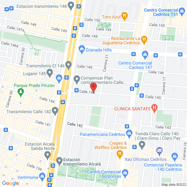 Map of Representaciones Comerciales B Y L Ltda.