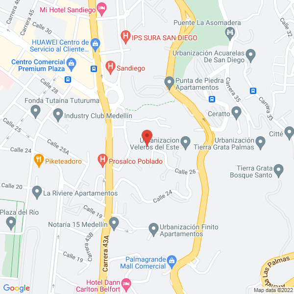 Map of Macro Lujos Medellín