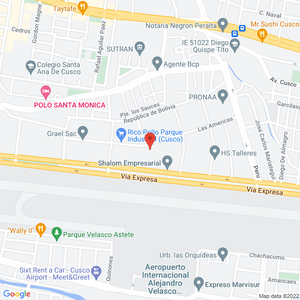 Map of Complejo Deportivo la Cancha del Cusco