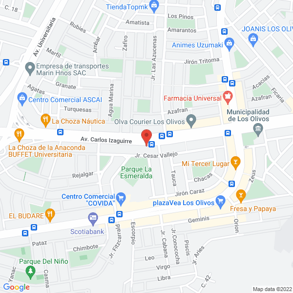 Map of Veterinaria Covida