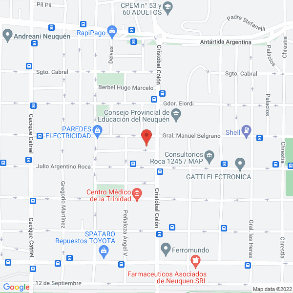 Map of Altos del Neuquen