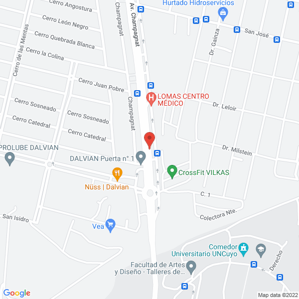 Map of M V Cortinas y Extensiones Vta Particulares y Pro