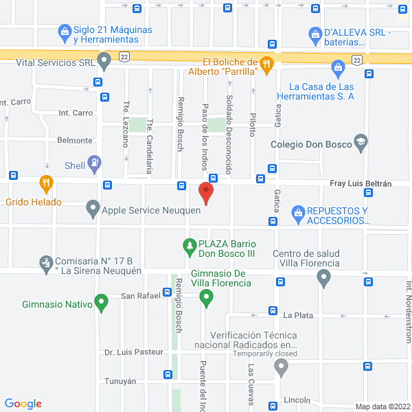 Map of Optica Sarmiento