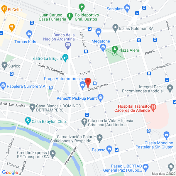Map of Obra Social del Personal de la Sanidad Argentina