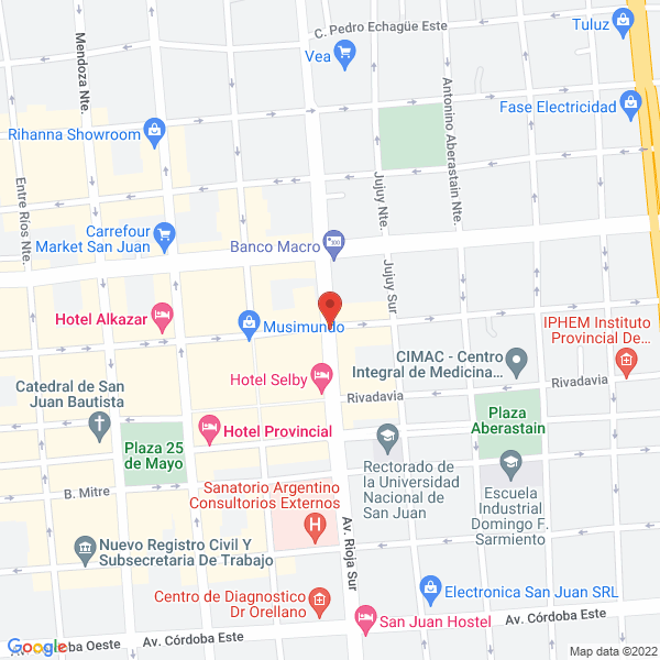 Map of Manzano Olga Alvarez de - Lic en Nutricion