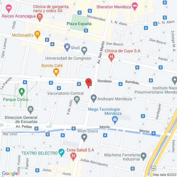 Map of Sociedad Goetheana Argentina Goethe-Zentrum-Mza Cursos Aleman