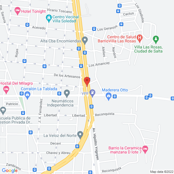 Map of Hotel Residencial las Rosas