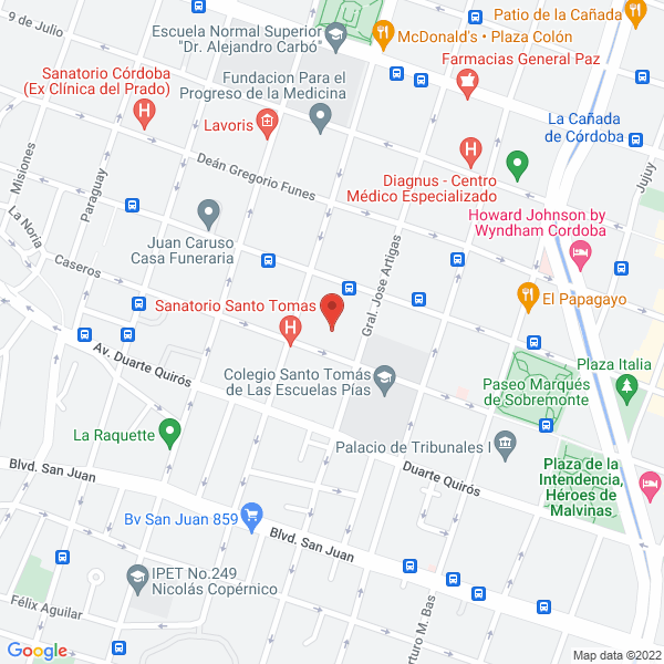 Map of Colegio Evangelico William C Morris