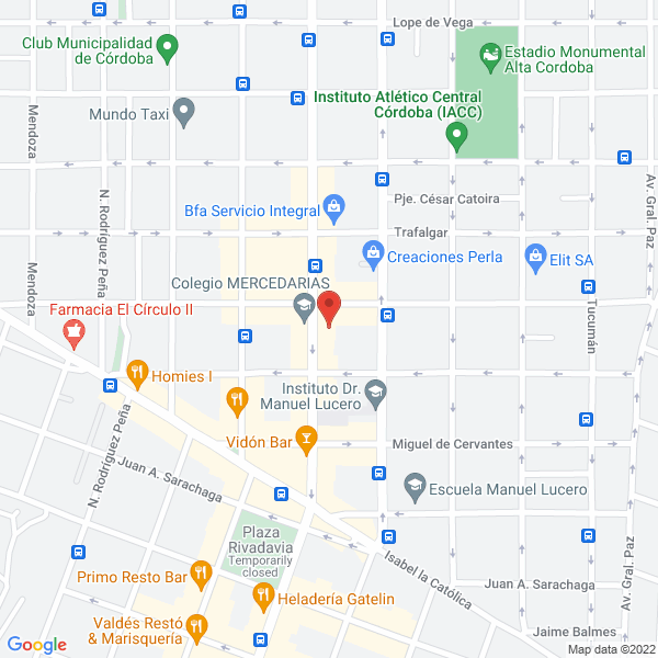 Map of Las Mercedarias