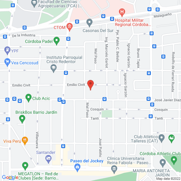 Map of Centro Jubilados y Pensionados de Barrio Jardin