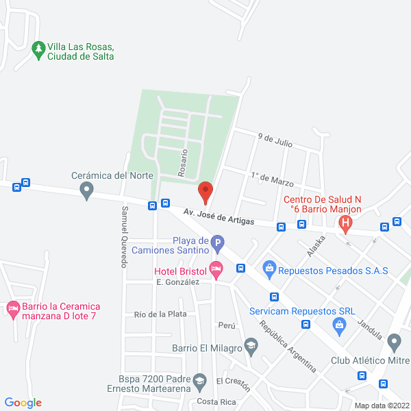 Map of Carpinteria en General Mansilla