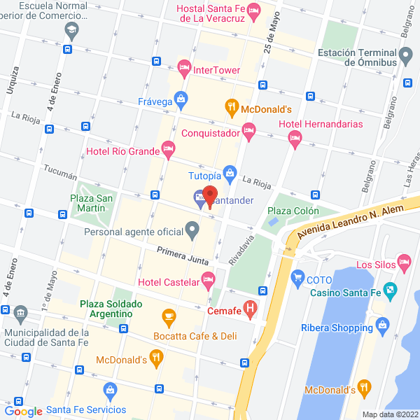 Map of Nuevo Banco de Santa Fe