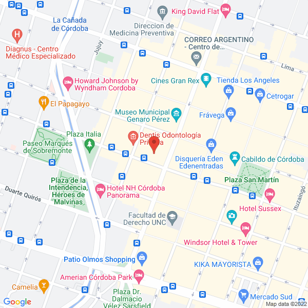 Map of Arguello Pitt Cipriano