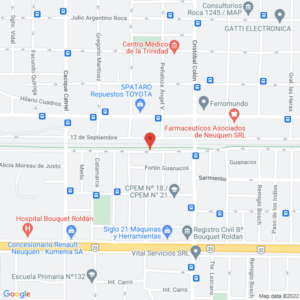 Map of Dr Carlos Ruben Pini