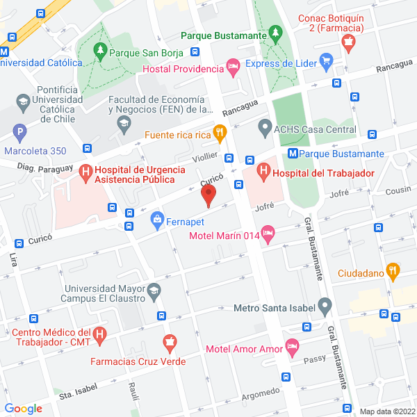 Map of Dr. Rolando Ahubert C.
