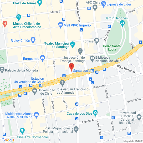 Map of Dr. Orlandi Jorquera Eduardo