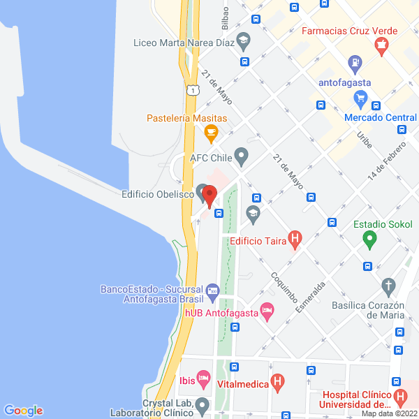 Map of Dr. Andrés Pumarino Meléndez