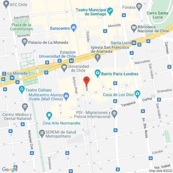 Map of Del Pino Osorio, Javier Alejandro