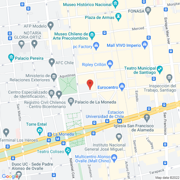 Map of Estudio Jurídico Hidalgo Lecaros y Compañía Ltda.