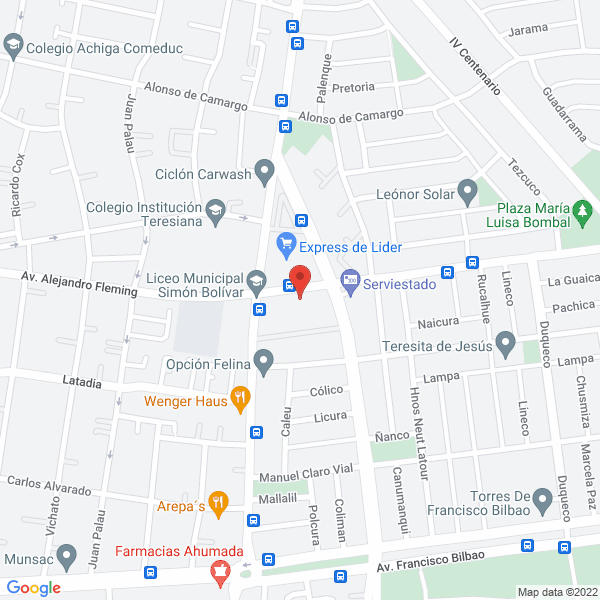 Map of Escuela De Conductores Valdivia
