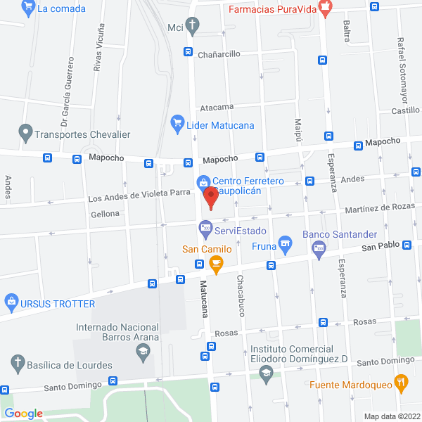 Map of Eventos y Banqueteria Chile Catering