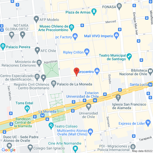 Map of Gobierno Regional Región Metropolitana