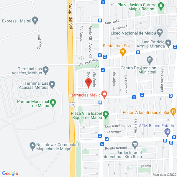 Map of Gabriela De La Luz Arias Caroca