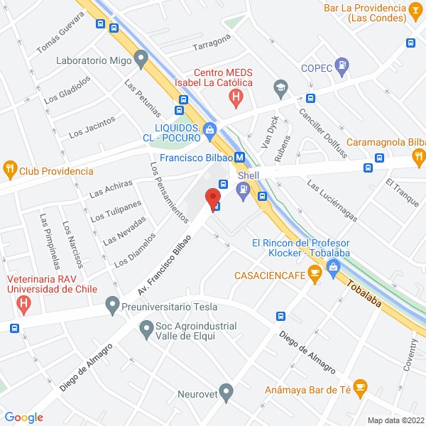 Map of HomeFitness Chile