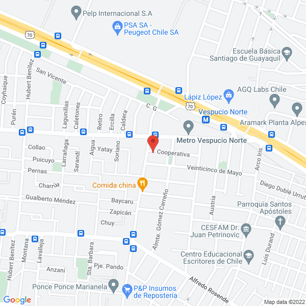 Map of Instituto Chileno de Soldadura y Organismo Técnico de Capacitación S.A.