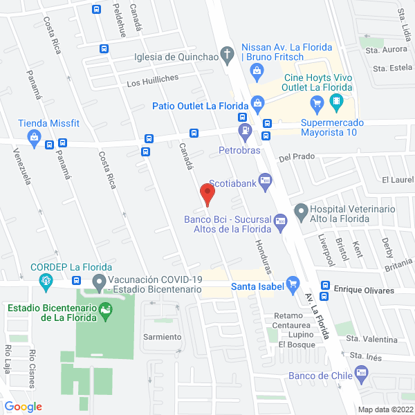 Map of Jardín Infantil y Sala Cuna Papucho