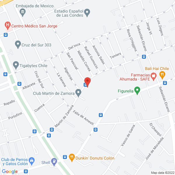 Map of Jardín Infantil y Sala Cuna Panes