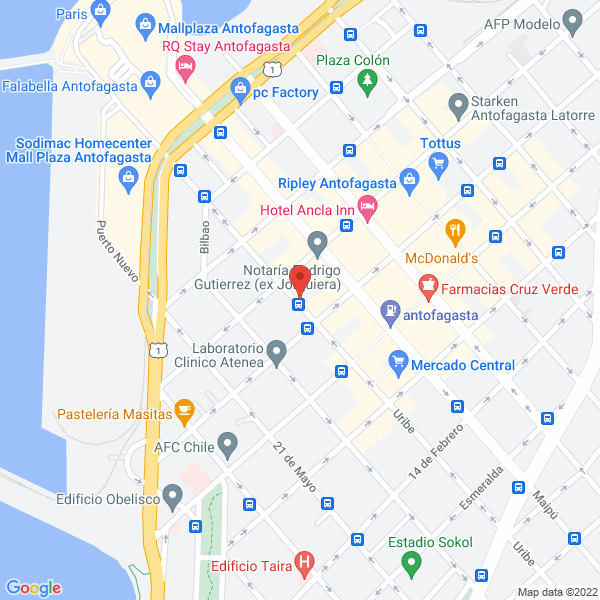 Map of Juan Segundo Vera Peña