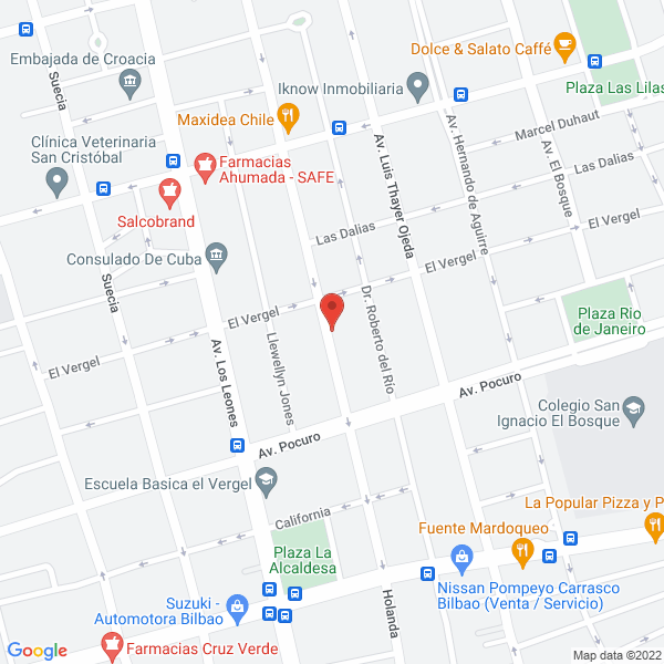 Map of Jardín Infantil Montessori La Casa de los Niños