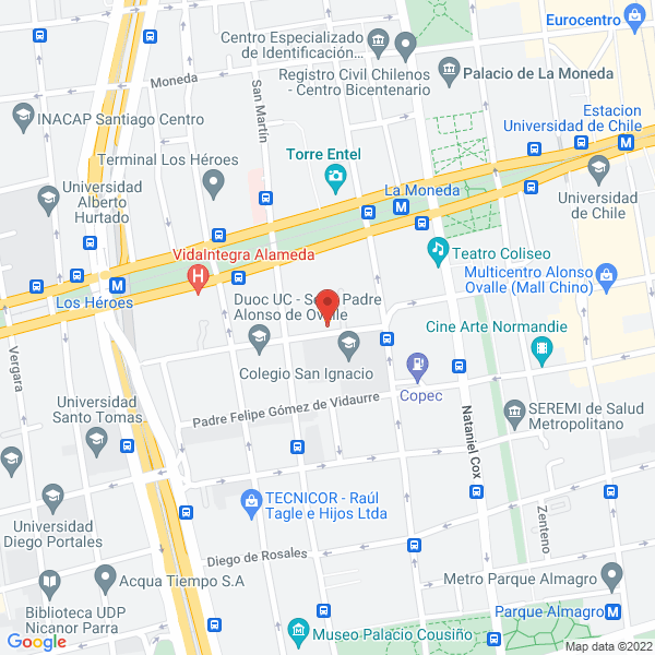Map of AFV Cámara Chilena de La Construcción