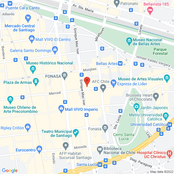 Map of Apart Hotel Santiago Departamentos