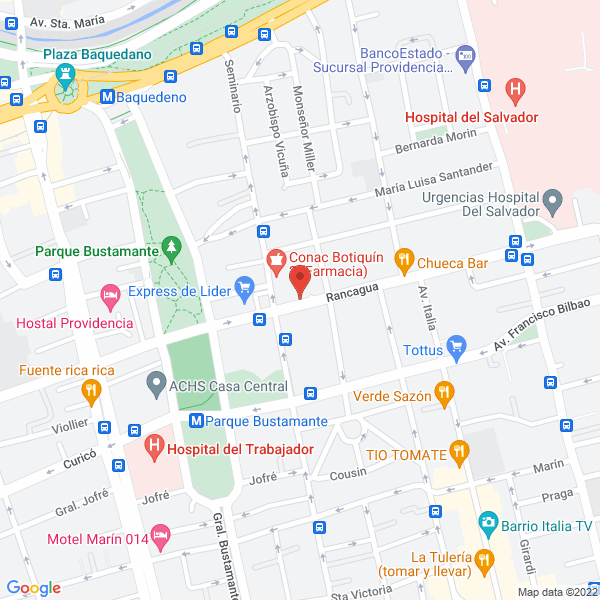Map of Asociación de Dializados y Transplantados de Chile