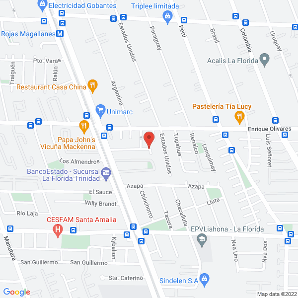 Map of Aislaciones F & C