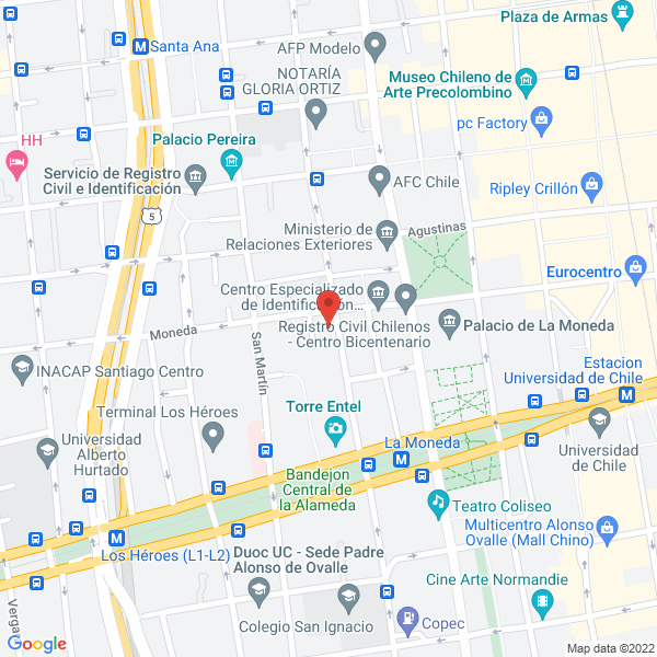 Map of Asociación Gremial Nacional de Supervisores del Cobre