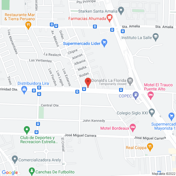 Map of Atención de Médicos a Domicilio