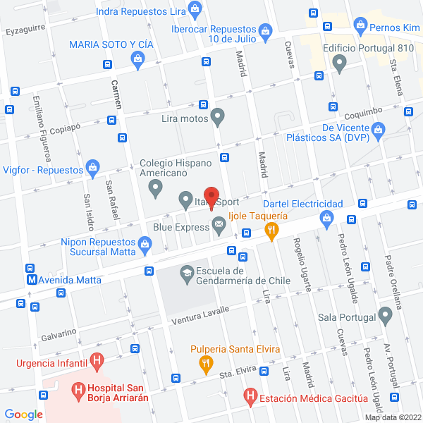 Map of Asociacion de Arbitros de Futbol de Santiago