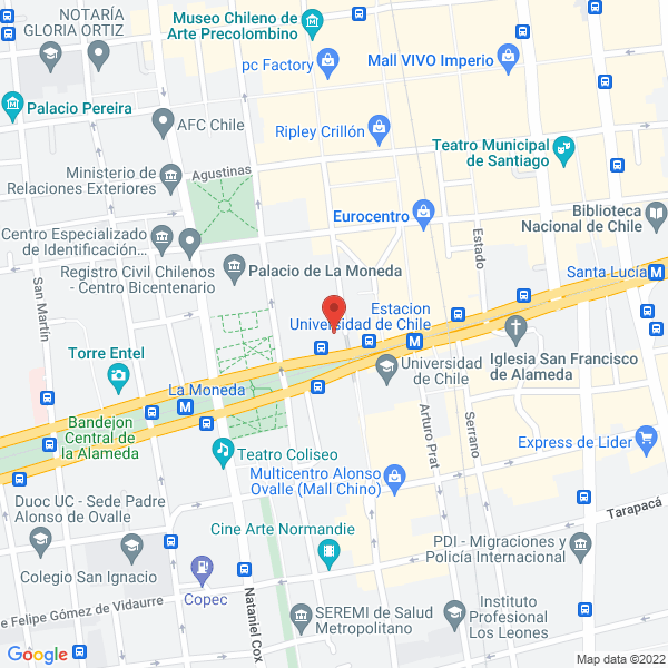 Map of Banco Estado S.A. Corredores de Bolsa