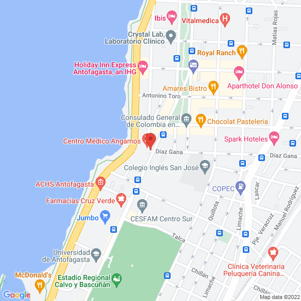 Map of Centro Médico Angamos - Laboratorio Clínico