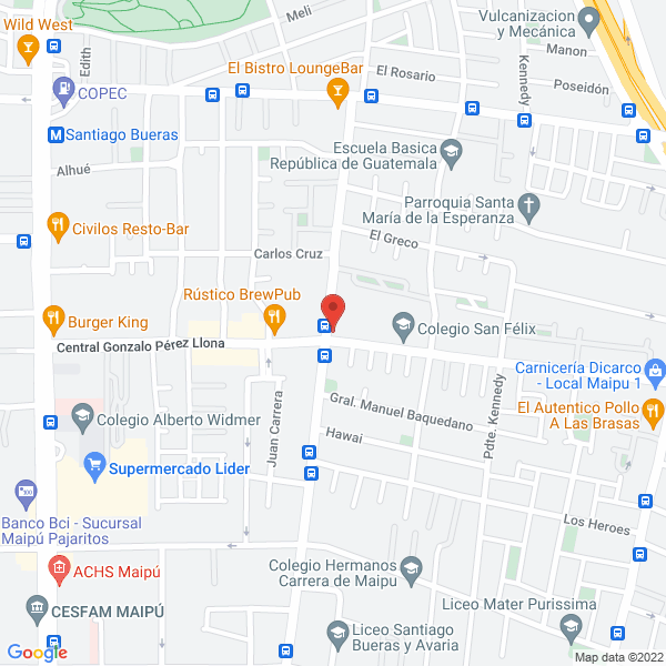 Map of Maipú Parabrisas