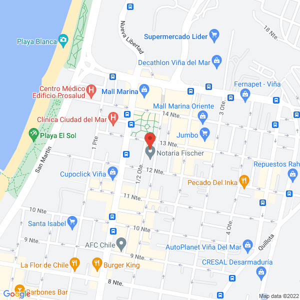 Map of Masajes de Relajación Viña del Mar