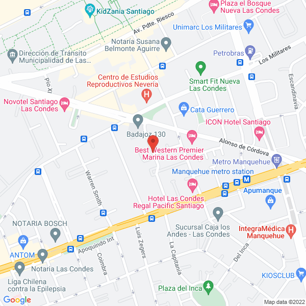 Map of Natural Sthetic Las Condes